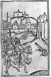 Kaiser Karl IV. von Böhmen mit seinem Gefolge vor Regensburg