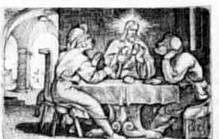 Die Jungen begegnen den Auferstandenen auf dem Weg nach Emmaus