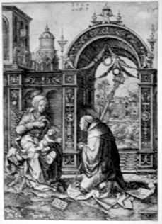 Hl. Bernhard verehrt Maria mit dem Christuskind