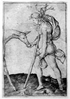 Frau mit einer Hündin