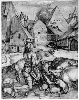 Gleichnis vom verlorenen Sohn - Der verlorene Sohn hütet die Schweine