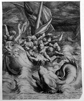 Jonas Calling and Flight before Gott - Jona with the Walfisch