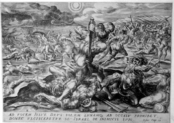 Josua besiegt die fünf Amoriterkönige -  Stillstand der Sonne und des Mondes