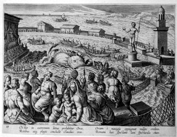 Wasserkämpfe mit einem Ungeheuer in Ostia (Rom)