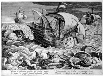 Seeschiff mit Ungeheuer