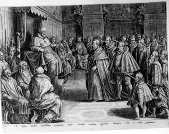 Cosimo I.  vor dem Kardinalskollegium
