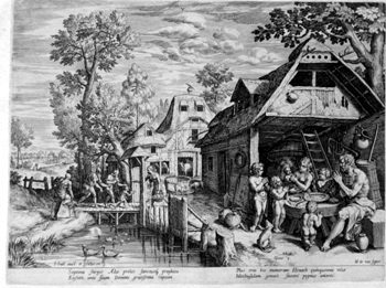 Enosch mit seiner Familie beim Mahl