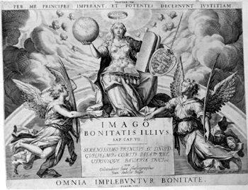 Titelblatt >>IMAGO BONITATIS ILLIUS. SAP..CAP.VII.<<