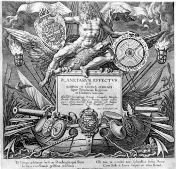 Titelblatt >>Planetarum effectus et eorum in signis zodiaci super Provincias Regiones et Ciutates dominia<<