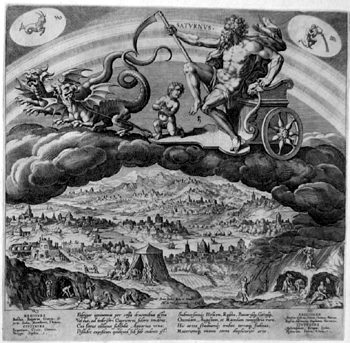 Allegorische Darstellung - Saturn - Sternzeichen  Steinbock und Wassermann