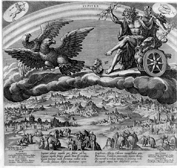 Allegorische Darstellung -  Jupiter - Sternzeichen  Schütze und Fische