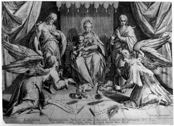 Maria mit dem Christuskind und den Engeln