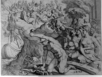Odysseus baut die Fähre