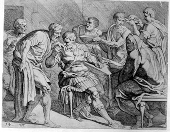 Diener und Hirten grüßen ihren Herren Odysseus