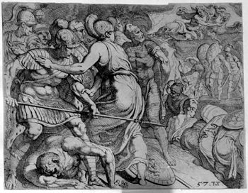 Jupiter und Minerva bringen den Kampf zum Stehen