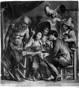 Satyr bei einem Bauern