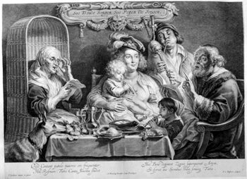 Allegorische Darstellung der Gehorsamkeit in der Familie