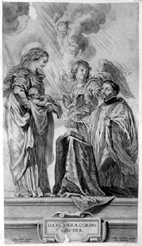 Maria mit Christuskind und einem Heiligen