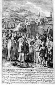 P. Gabriel Maria vor der Statthalterin Margarete von Österreich