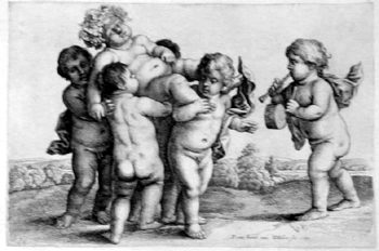 Einen kleinen Satyr tragende Kinder