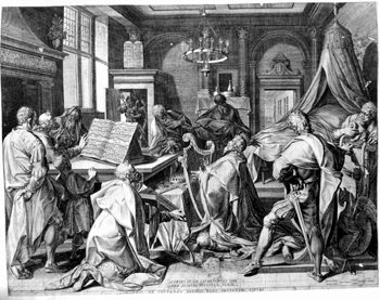 Harfenspielender David und die Propheten
