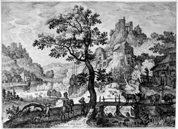 Landschaft mit einer Burgruine
