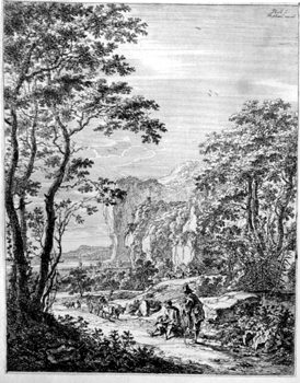 Landschaft mit einem Ochsengespann
