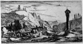 Landschaft mit einem Bildstock