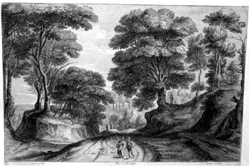 Landschaft mit Wanderern
