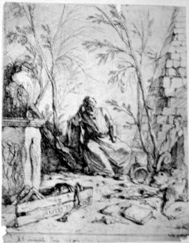 Allegorische Darstellung - Vanitas - Demokrit in Meditation