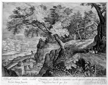 Landschaft mit einem Wasserfall