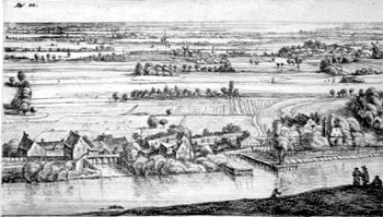 Dorf beim Wasserkanal