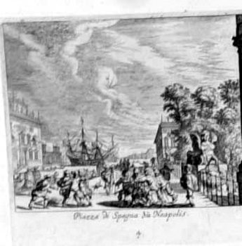 Ansicht der Piazza di Spagna in Neapel