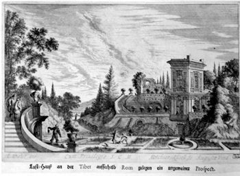 Unbekannte Villa am Tiber bei Rom