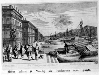 Ansicht eines Palais auf Fondamenta Nuove in Venedig