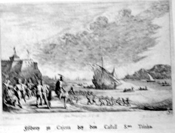 Fischfangszene bei der Burg in Gaeta