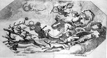 Diana auf dem Hirschgespann