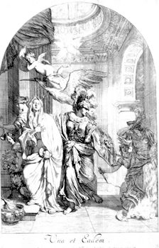 Minerva verteidigt ihre Priesterin gegen die Mächte des Bösen