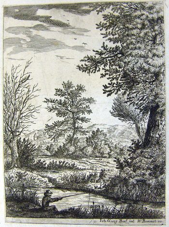 Landschaft mit einem Fischer