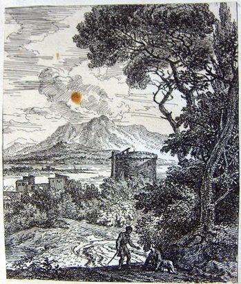 Landschaft mit Wanderern