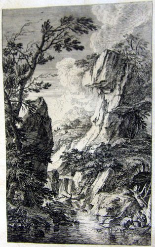 Landschaft mit einem Wasserfall