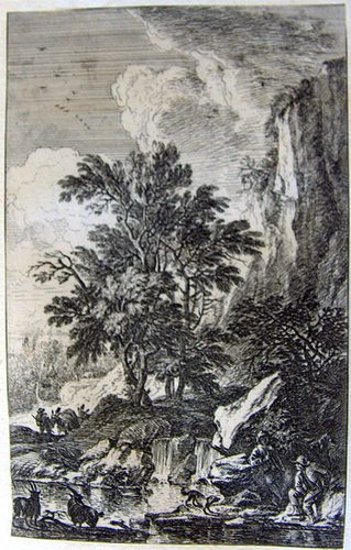 Landschaft mit einem Wasserfall