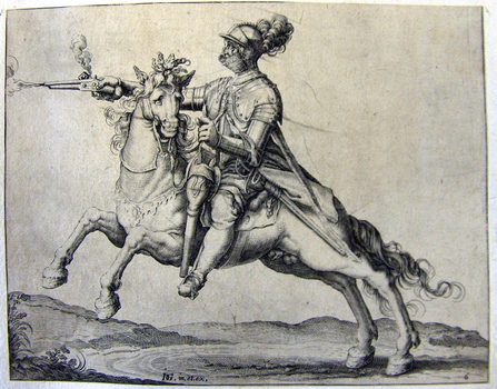 Ein Reiter im Harnisch mit Pistole