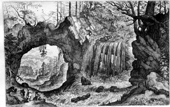 Waldlandschaft mit einem Wasserfall
