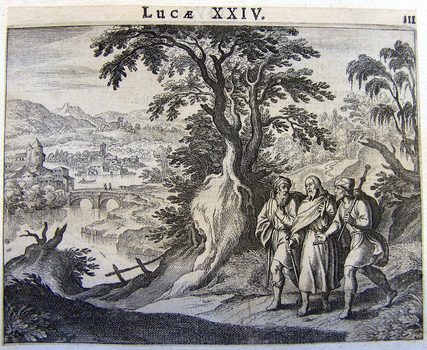 Die Jungen begegnen den Auferstandenen auf dem Weg nach Emmaus