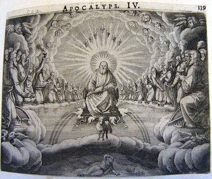 Vision der Huldigung vor dem Thron Gottes