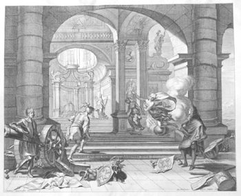 Graf Ernest und Graf Hieronymus beim Katafalk ihres Vater