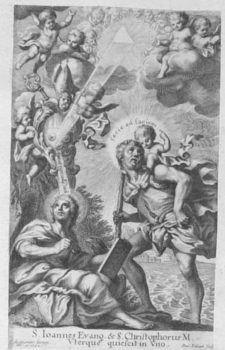 Heilige Dreifaltigkeit mit Hl. Johannes dem Evangelist und dem Hl. Christophorus