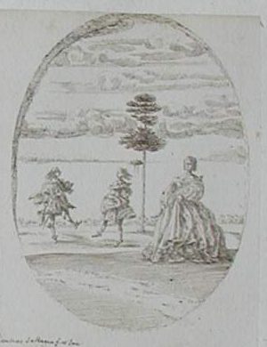 Eine Dame mit dem tanzenden Paar