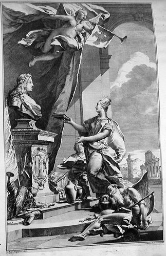 Allegorische Darstellung - Verherrlichung von Kaiser Karl VI.